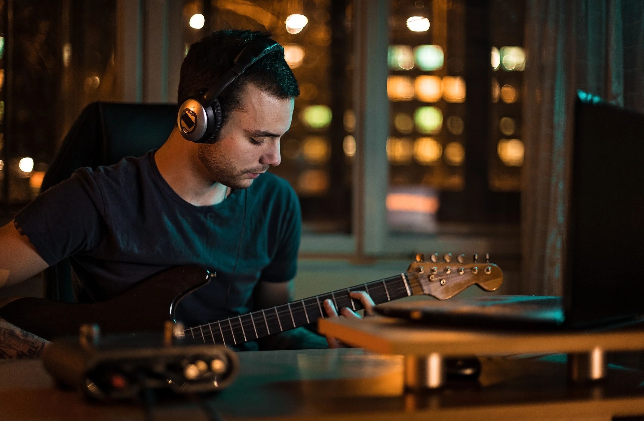 Guitar-focused performance shot