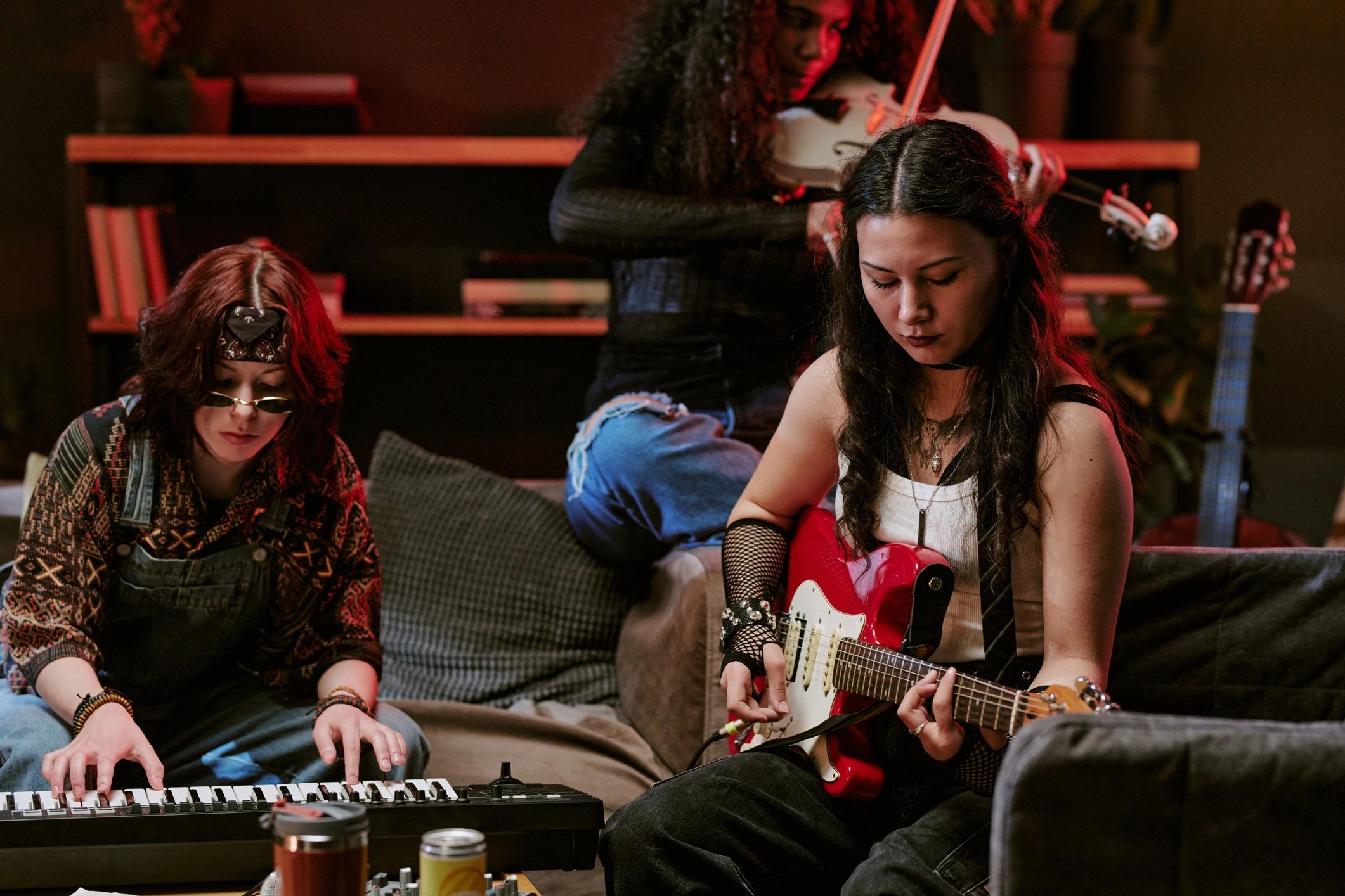 Band rehearsal and performance energy